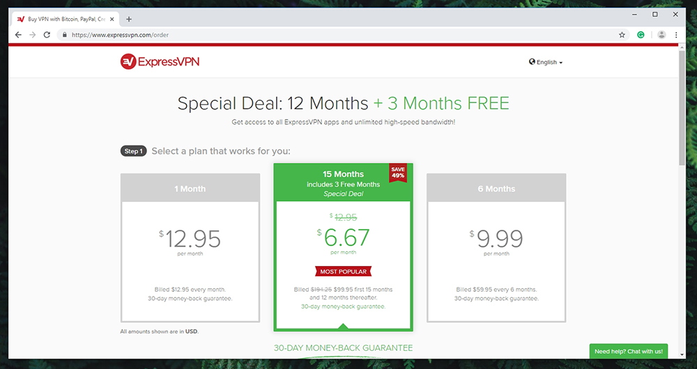  ExpressVPN - قیمت گذاری 