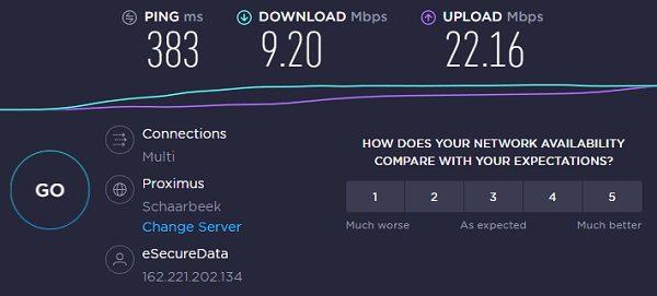  Speed-test -Canada-West-server "width =" 600 "height =" 271 "srcset =" https://144839-418331-2-raikfcquaxqncofqfm.stackpathdns.com/wp-content/uploads/2019/07/Speed-test- Canada-West-server.png 600w، https://144839-418331-2-raikfcquaxqncofqfm.stackpathdns.com/wp-content/uploads/2019/07/Speed-test-Canada-West-server-300x136.png 300w " size = "(حداکثر عرض: 600px) 100vw ، 600px" /> </noscript></p>
<p> اتصال اینترنتی: <strong> 9.20 Mbps </strong> </p>
<p> سرعت کاهش یافته است: <strong> 70٪ </strong> </p>
<p> اگرچه VPN سرعت بارگذاری نامحدود کاهش یافته است به طور جدی ، پینگ بیشتر از همه به عنوان یک گیمر نگران من است. اگر سرعت شما را برآورده نمی کند ، پس مقاله خدمات سریعترین VPN ما را بررسی کنید تا نحوه ایستادن سرعت VPN نامحدود در برابر آنها را بررسی کنید. </p>
</p>
<h2 id=