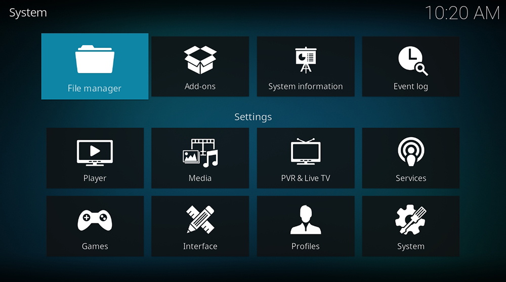 مدیر فایل سیستم Kodi