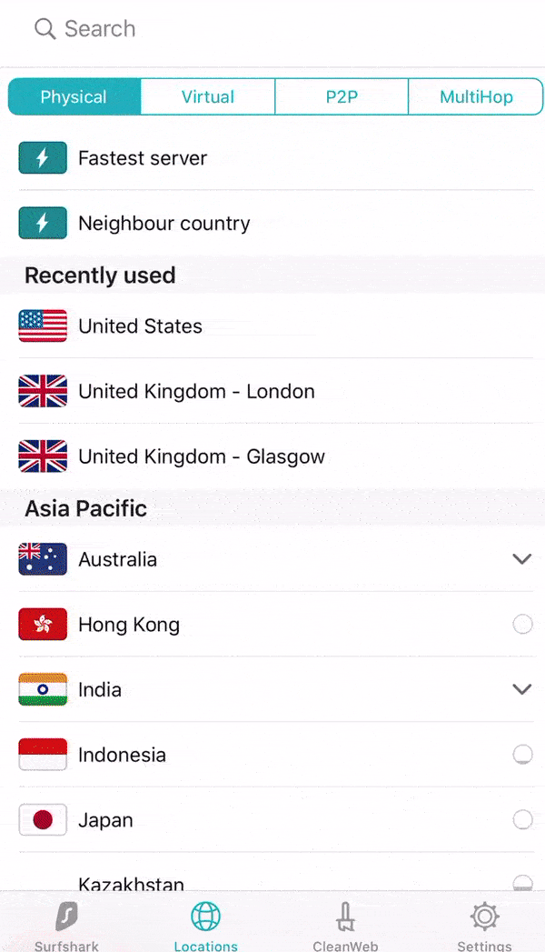surfshark-ios-app-user-رابط-و-دست-تجربه