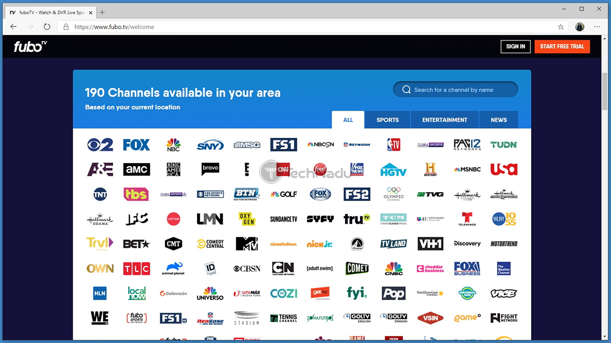  وب سایت FuboTV 