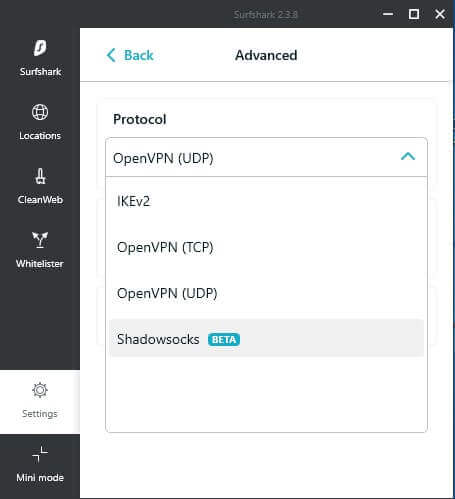 surfshark-پروتکل ها و رمزگذاری
