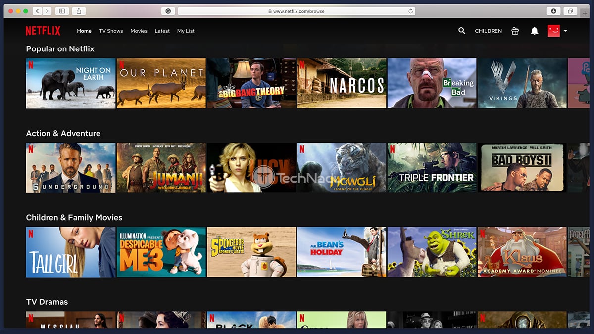  کتابخانه محتوای Netflix 