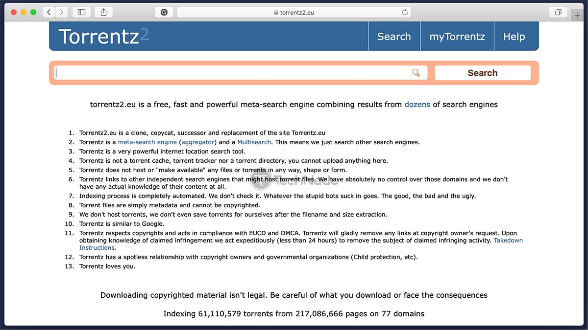  Torrentz2 صفحه اصلی UI 
