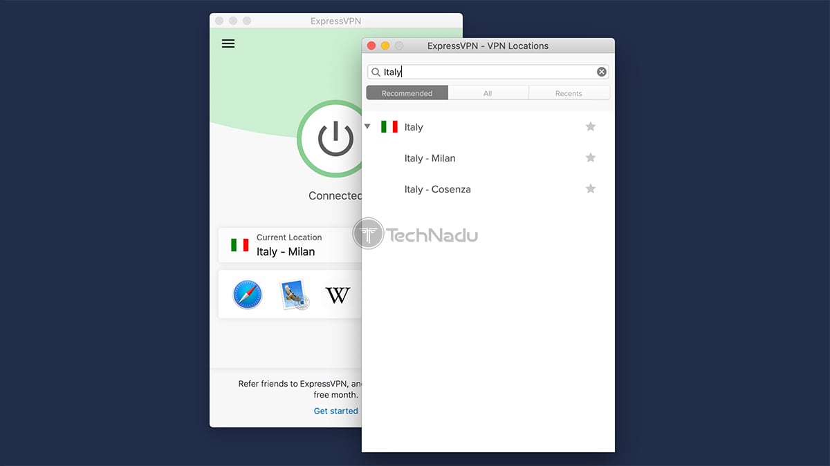سرورهای مبتنی بر ExpressVPN ایتالیا