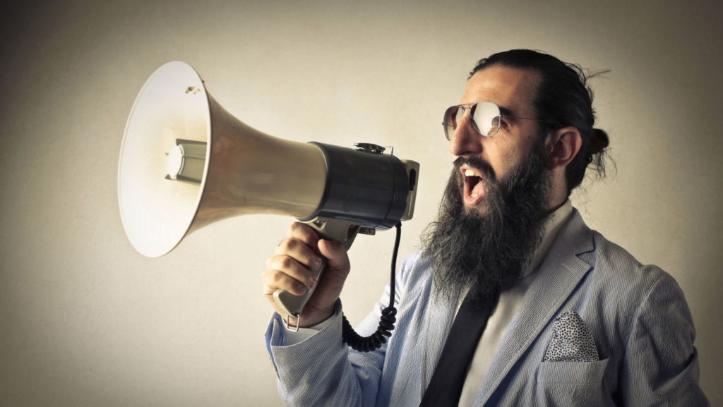  Man Shouting in Megaphone 