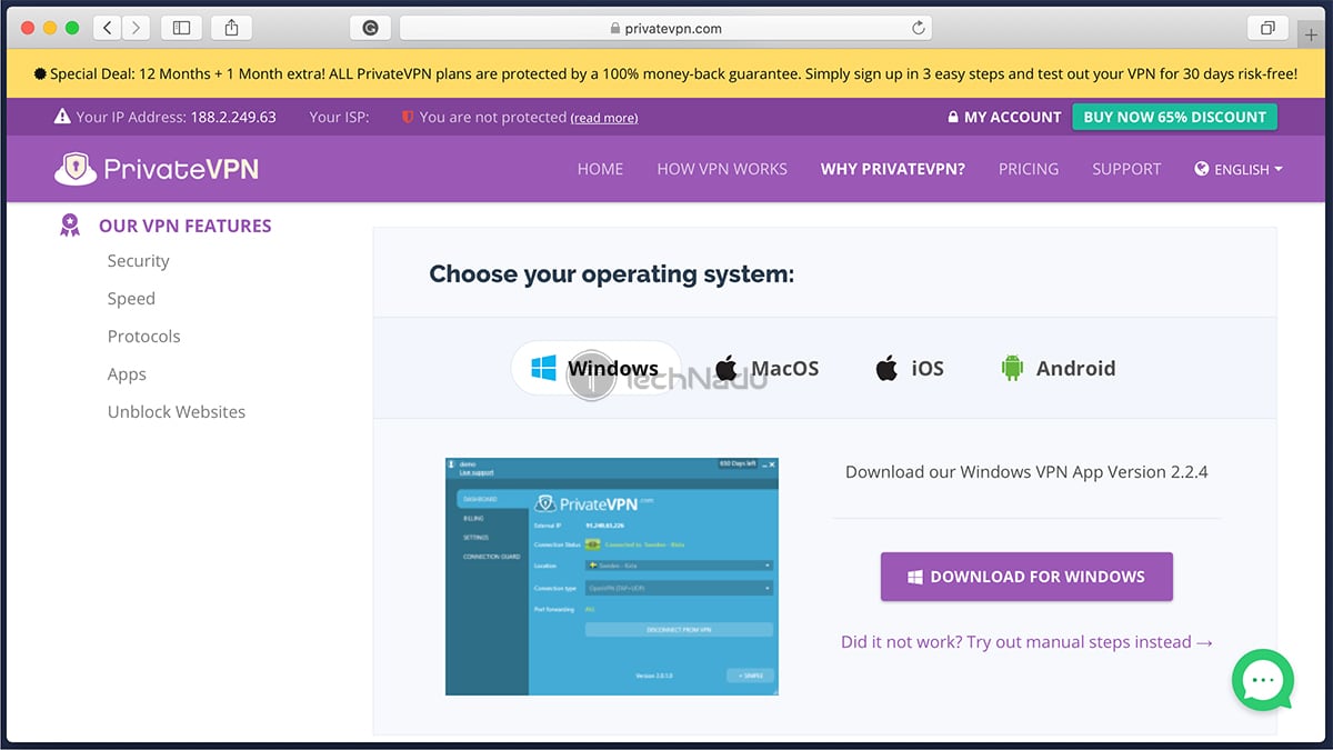  سکوهای پشتیبانی شده توسط PrivateVPN 