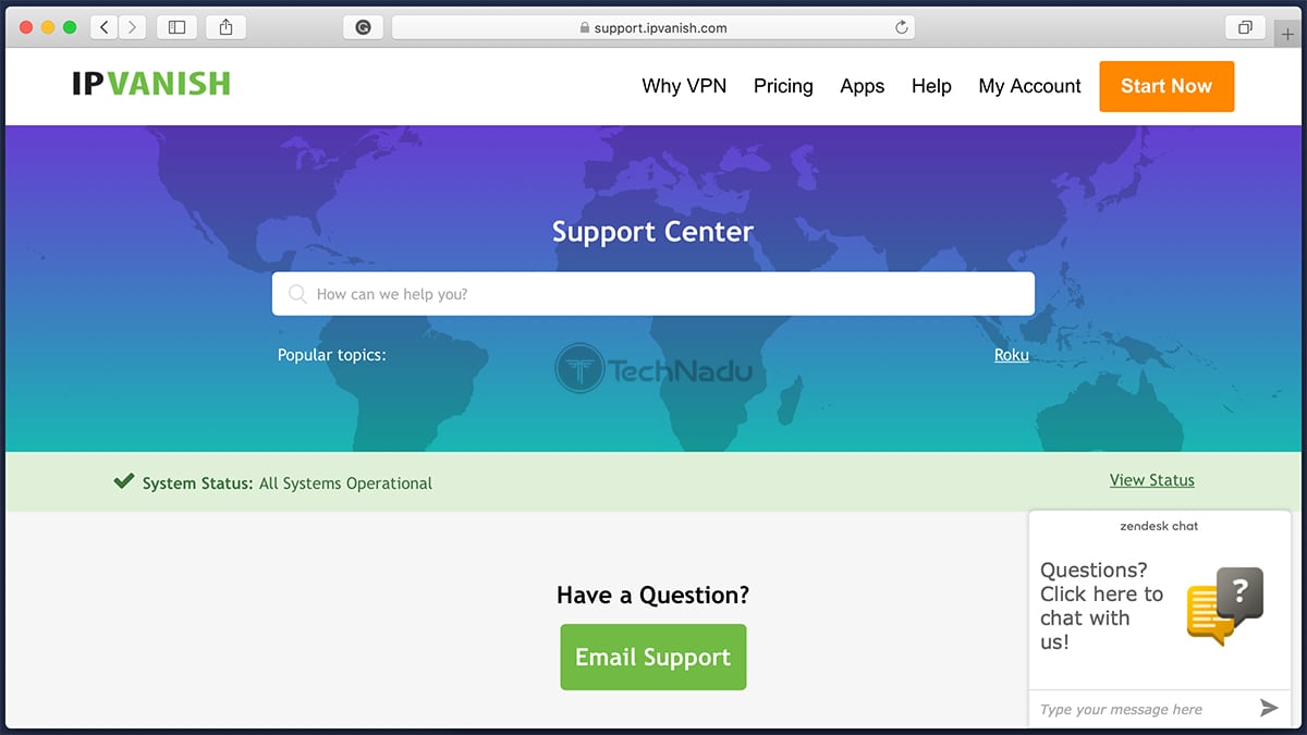  وب سایت پورتال پشتیبانی مشتری IPVanish وب سایت 