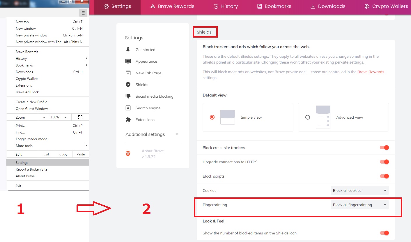  چگونه می توان اثر انگشت مرورگر را در Brave مسدود کرد 
