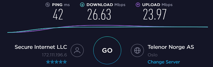  Speed-Test-Safer" width = "700" height = "221" srcset = "https://144839-418331-2-raikfcquaxqncofqfm.stackpathdns.com/wp-content/uploads/2018/07 /Speed-Test-Safer.png 700w، https://144839-418331-2-raikfcquaxqncofqfm.stackpathdns.com/wp-content/uploads/2018/07/Speed-Test-Safer-300x95.png 300w "size =" (حداکثر عرض: 700px) 100vw ، 700px "/> </noscript></p>
<p> همانطور که می بینید ، یک کاهش ناچیز از <strong> 11٪ </strong> در سرعت وجود دارد. </p>
<h2 id=