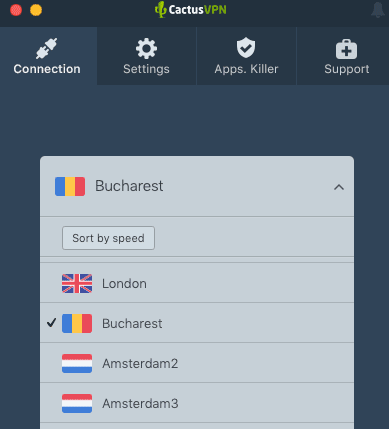  لیست سرورهای CactusVPN 