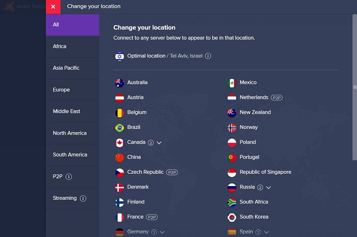 سرورهای avast-vpn