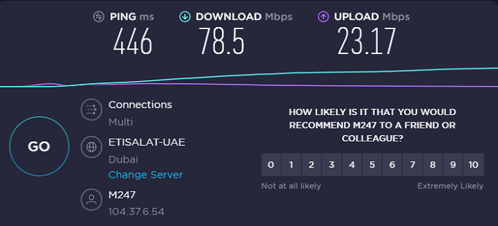  purevpn-speed-test-result-uae-server 