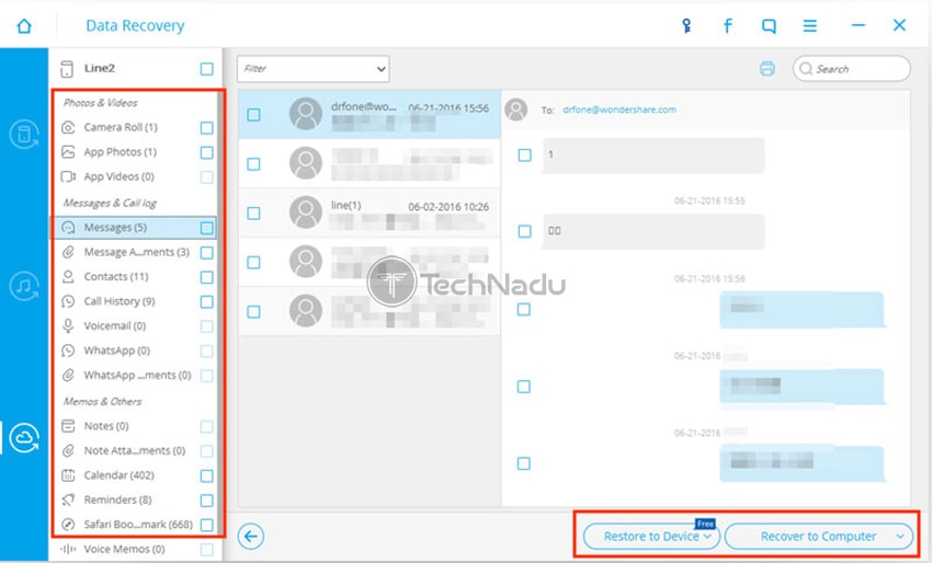  بارگیری نسخه پشتیبان تهیه iCloud از دکتر Fone 