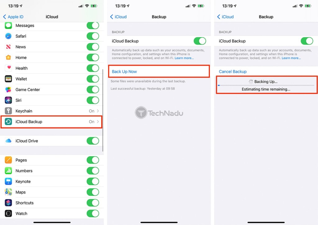  مراحل پشتیبان گیری از iCloud به صورت دستی در آیفون 