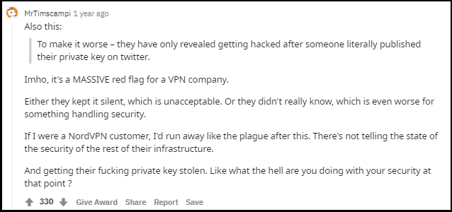 nordvpn-reddit-comment-about-Security