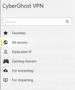  سرورهای CyberGhost 