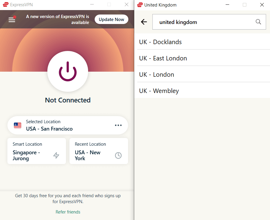  expressvpn-uk-servers "width =" 614 "height =" 500 "srcset =" // 144839-418331-2-raikfcquaxqncofqfm.stackpathdns.com/wp-content/uploads/2021/06/expressvpn-uk -servers-1.png 913w، //144839-418331-2-raikfcquaxqncofqfm.stackpathdns.com/wp-content/uploads/2021/06/expressvpn-uk-servers-1-300x244.png 300w، // 144839-418331 -2-raikfcquaxqncofqfm.stackpathdns.com/wp-content/uploads/2021/06/expressvpn-uk-servers-1-768x625.png 768w "size =" (max-width: 614px) 100vw، 614px "/> </p>
<p> ] اگر در خارج از انگلیس برای تعطیلات به سر می برید و کانال ها و برنامه های پخش مورد علاقه خود را از دست می دهید ، بنابراین همیشه می توانید از این سرورهای انگلستان برای دسترسی به خدمات مستقر در انگلیس در خارج از کشور استفاده کنید مانند <strong> پراکسی iPlayer، UKTV Play، Channel 4، Sky Go ، BT Sport ، </strong> و غیره </p>
<p> صحبت از آنها ، ExpressV PN سرعت بسیار خوبی را در سرورهای انگلستان ارائه می دهد. ما برای بررسی سرورهای آن در انگلستان تست سرعت انجام دادیم: </p>
<div class=